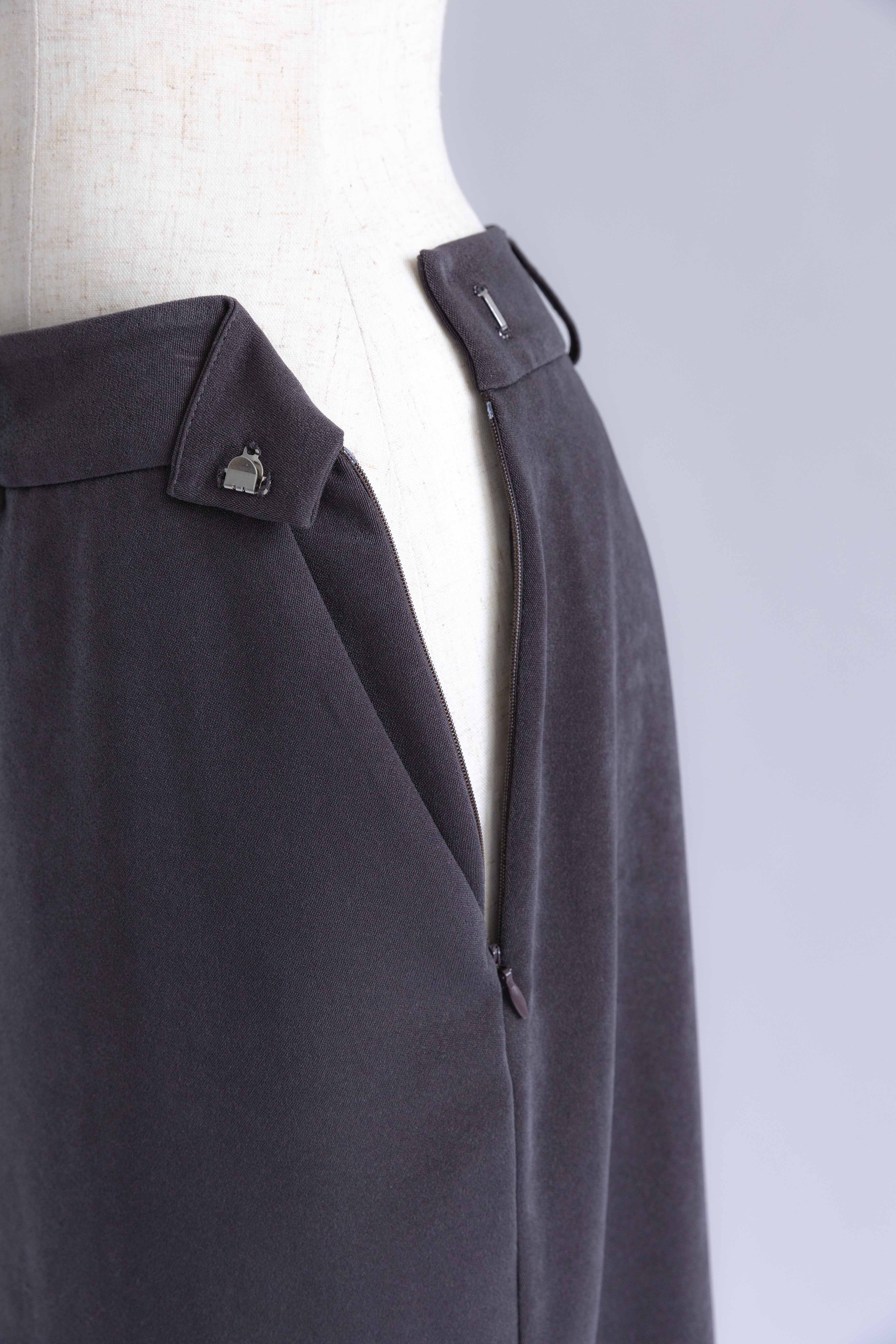 【Set Up】Faux Suede Straight Skirt