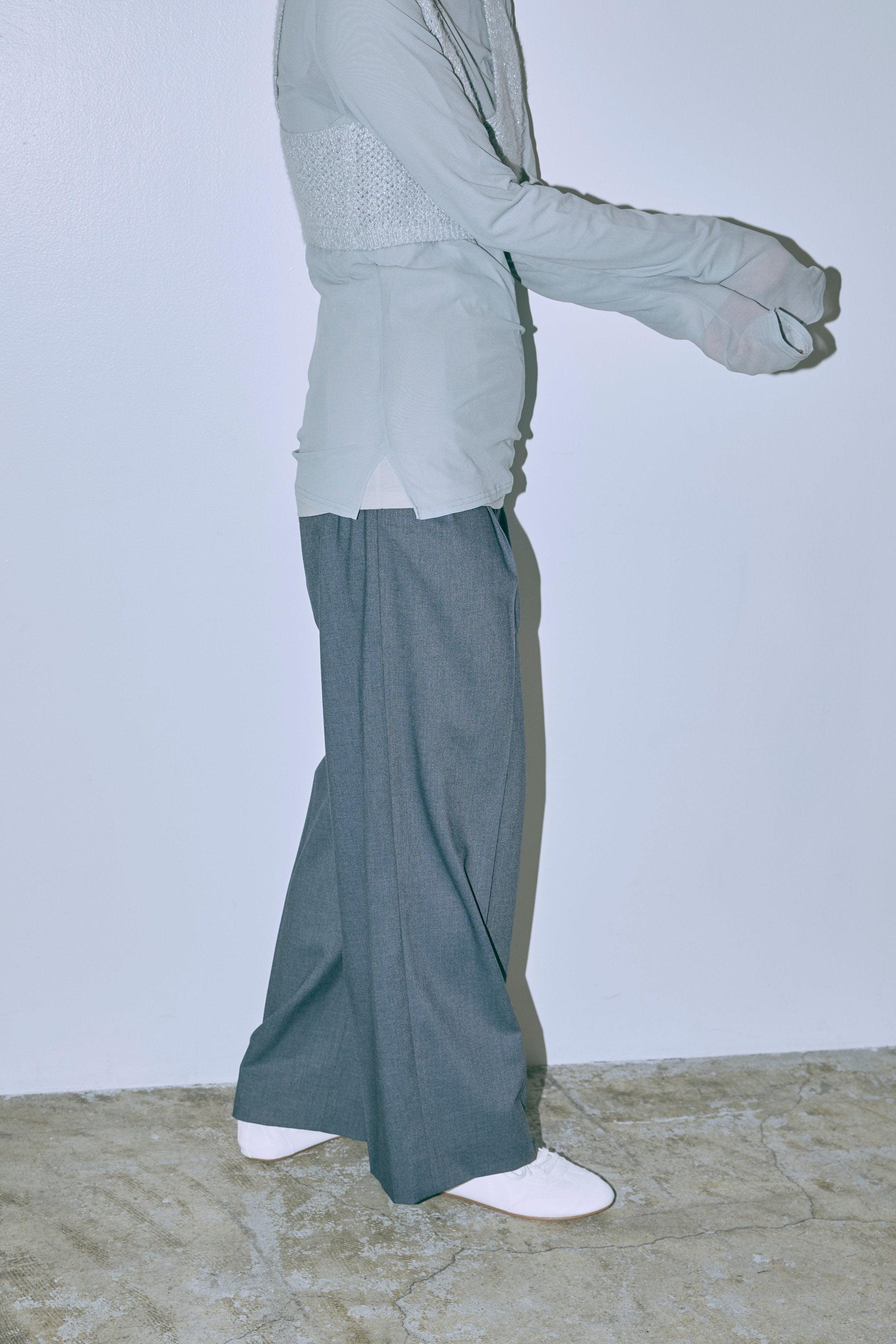 【Set Up】Semi-Wide Trousers 杢グレー size:1 model:170cm ANDO