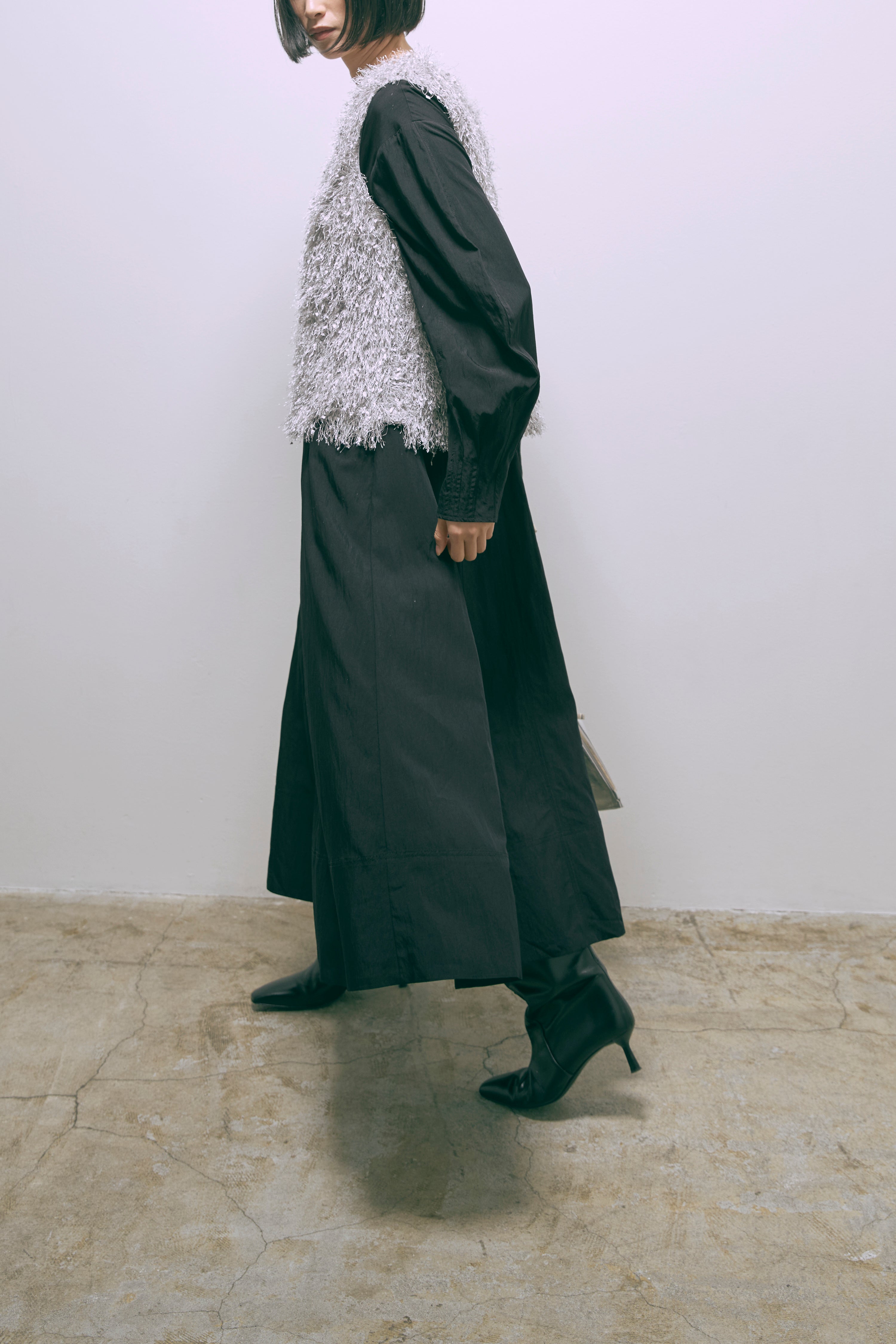 Volume Sleeve Soft Flare Dress