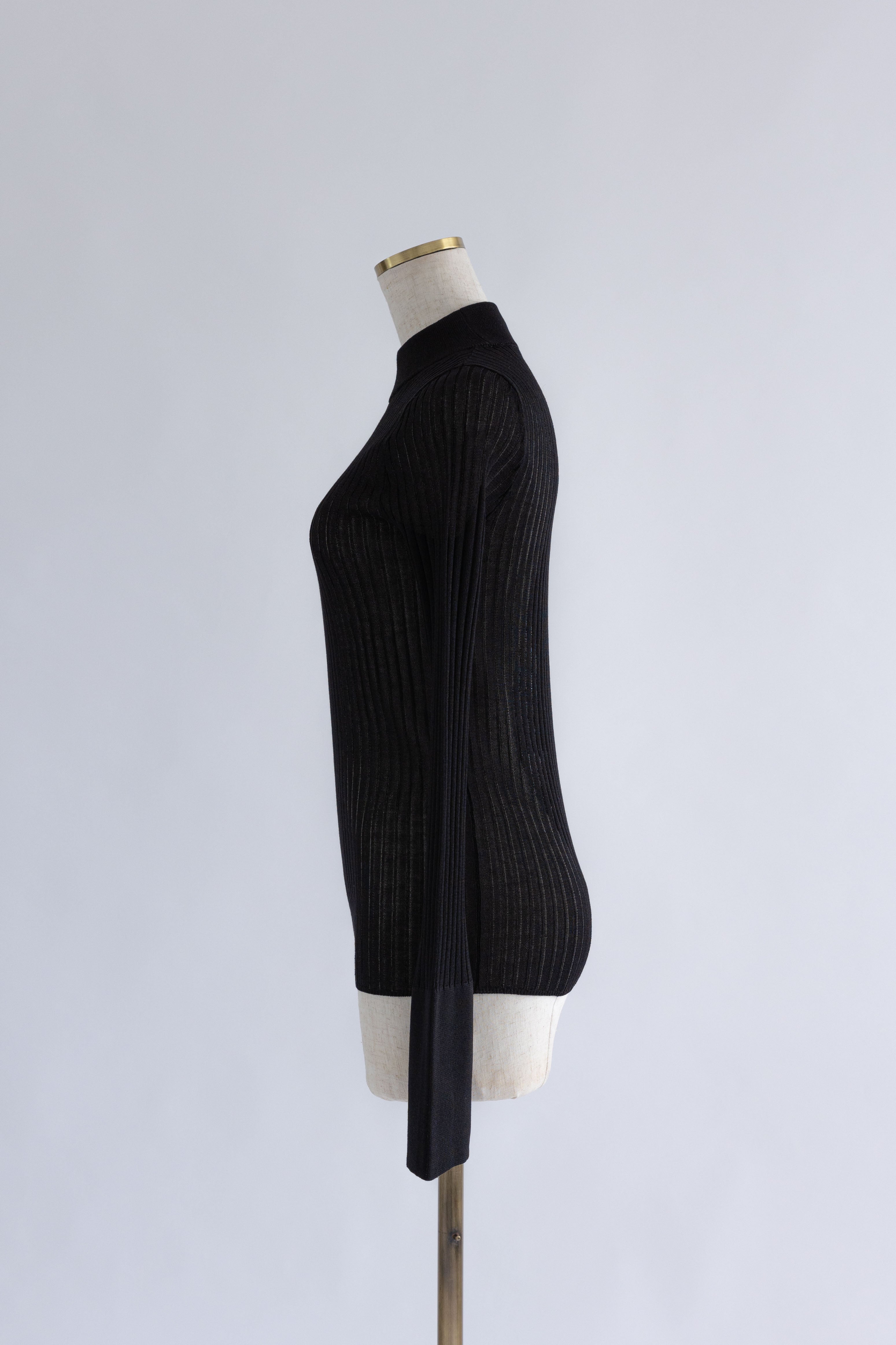Bottleneck Sheer Rib Knit