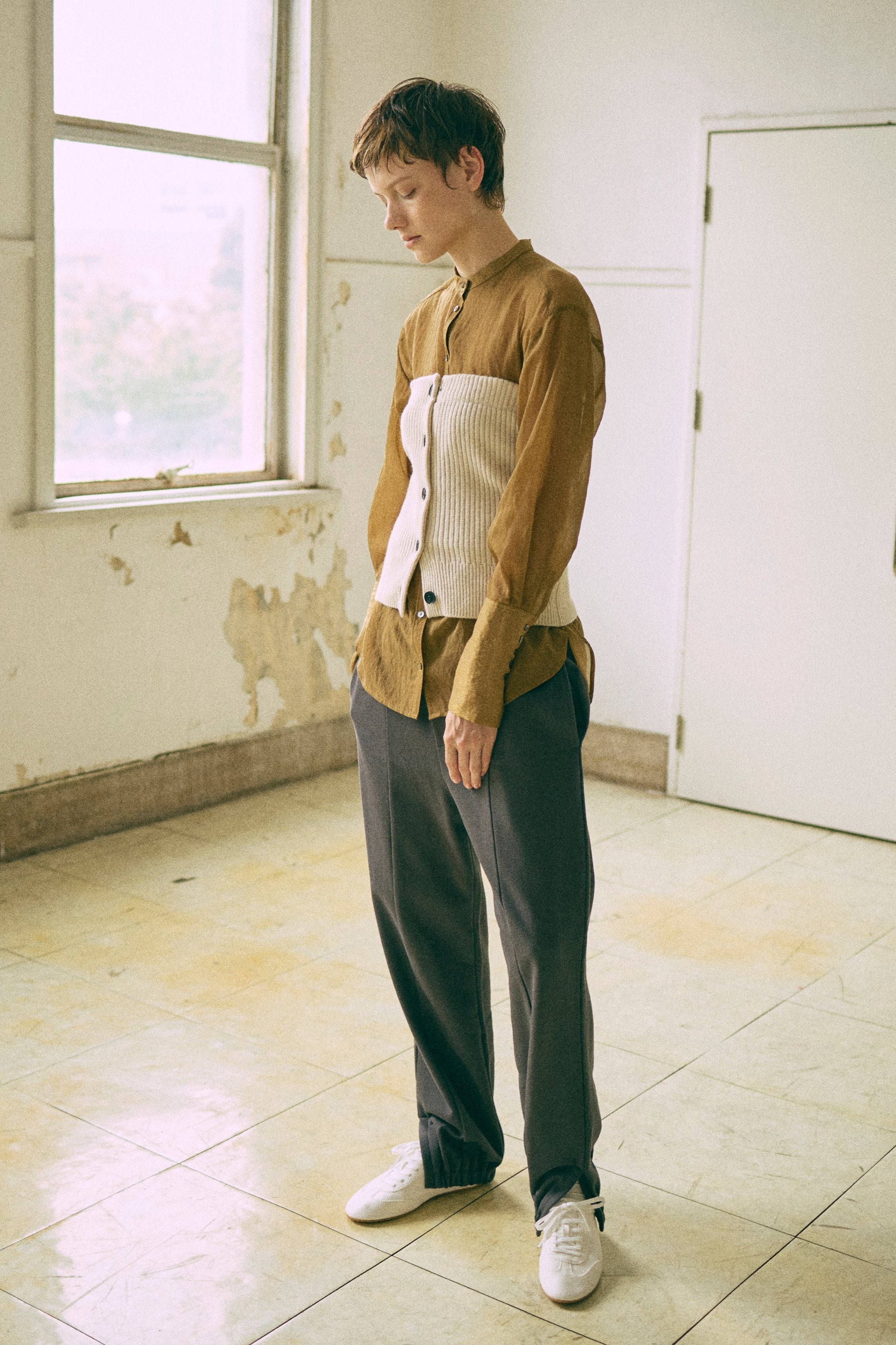 Crewneck Knit & Rib Knit Bustier Set