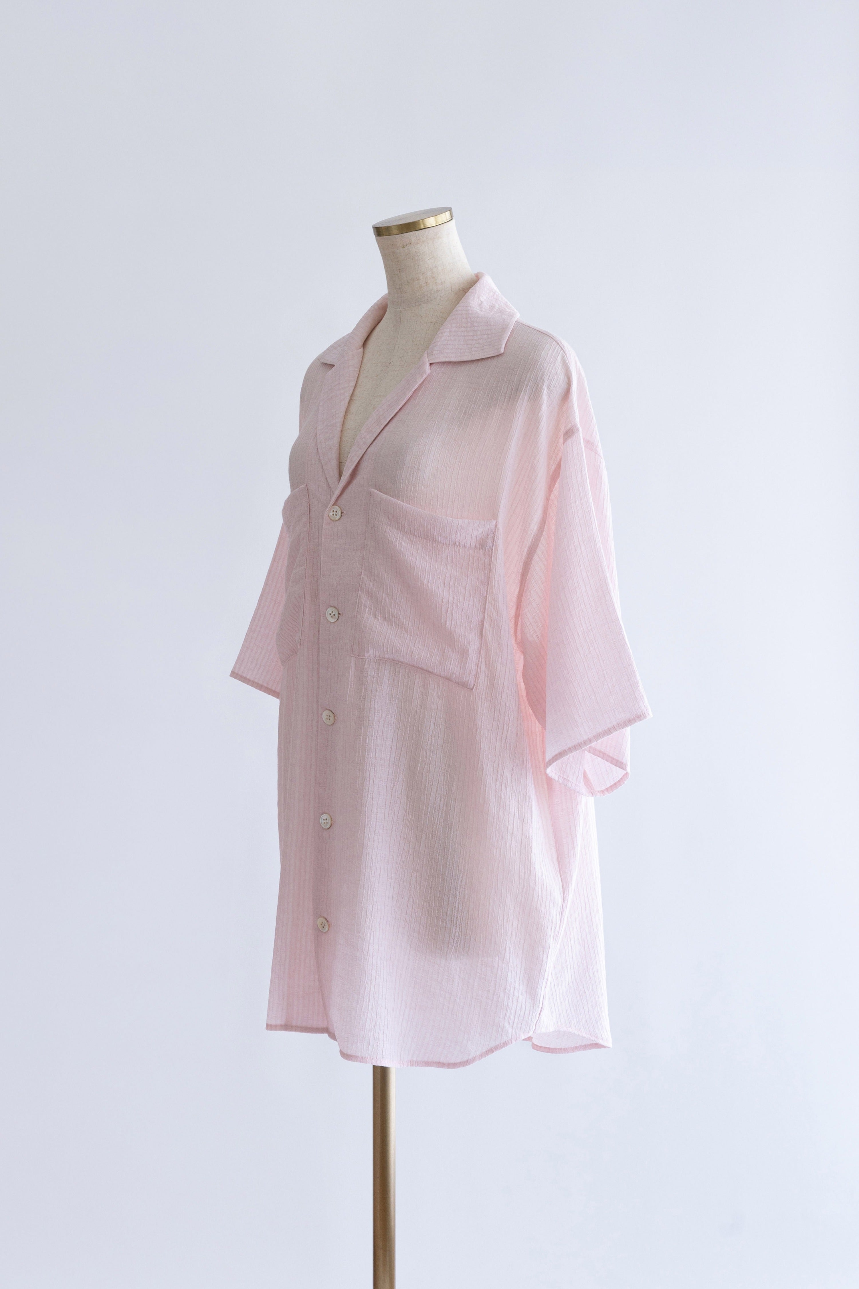 Sheer Stripe Big Shirts ピンク