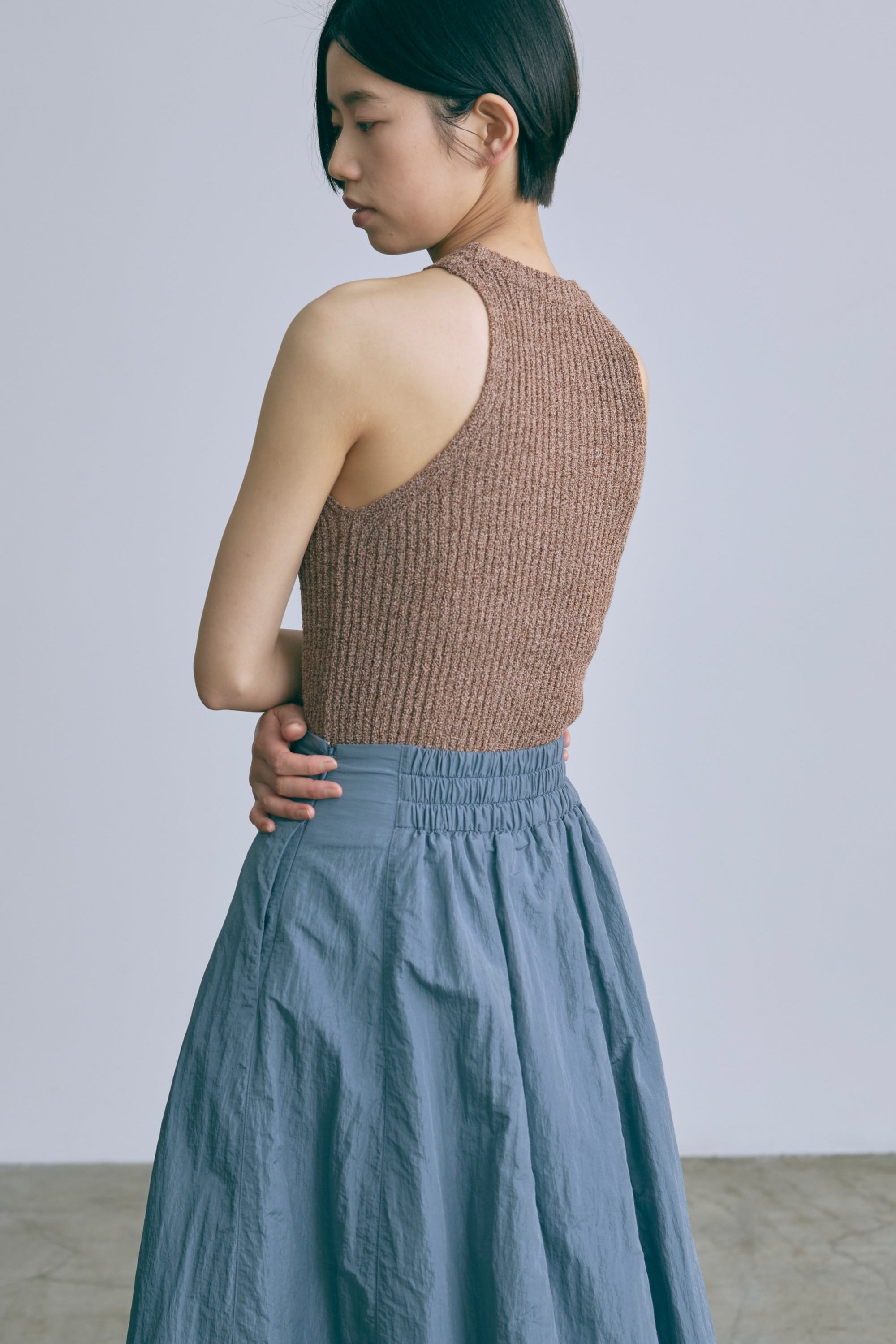 Nylon Taffeta Flared Skirt
