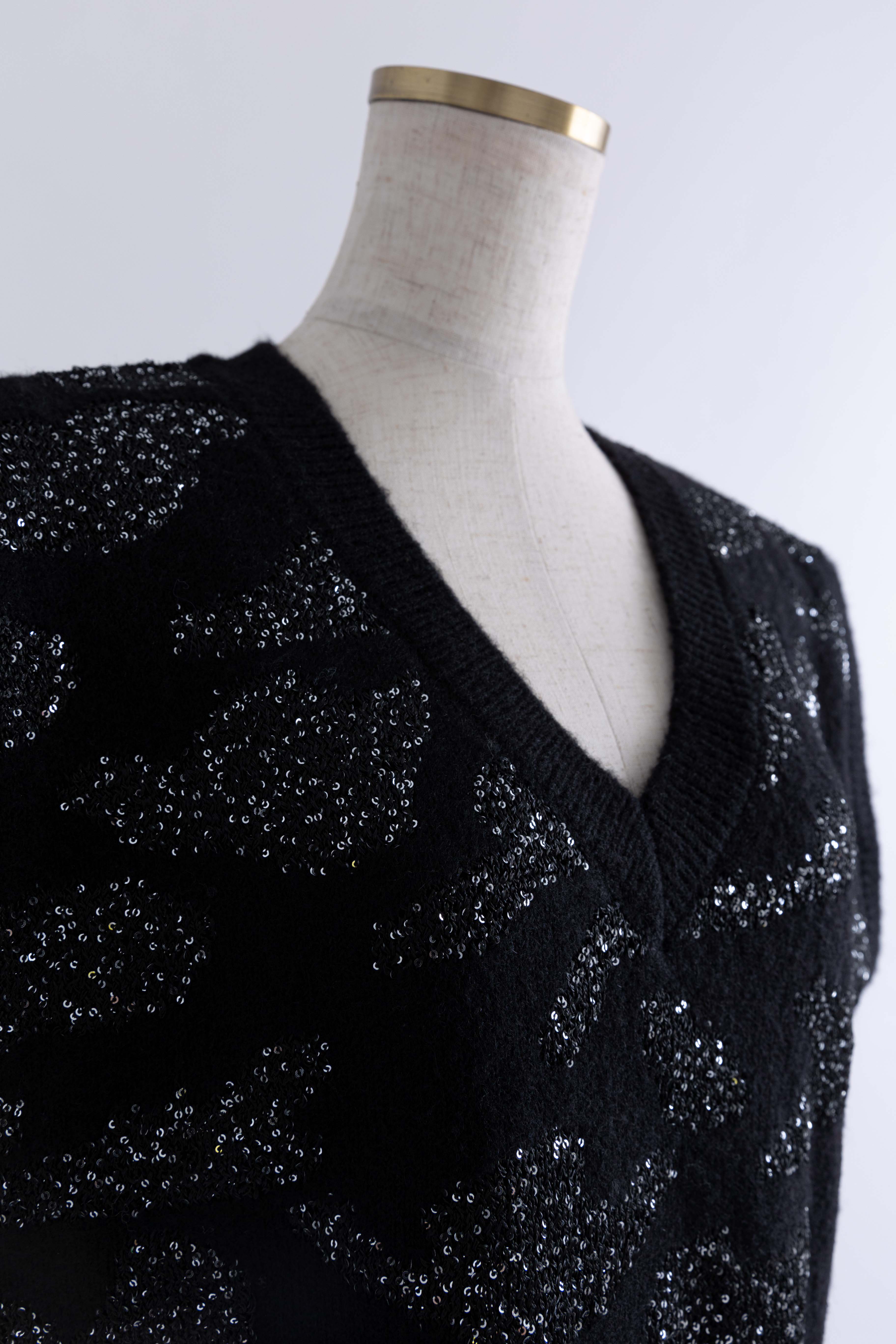 Sequin Jacquard Knit Vest