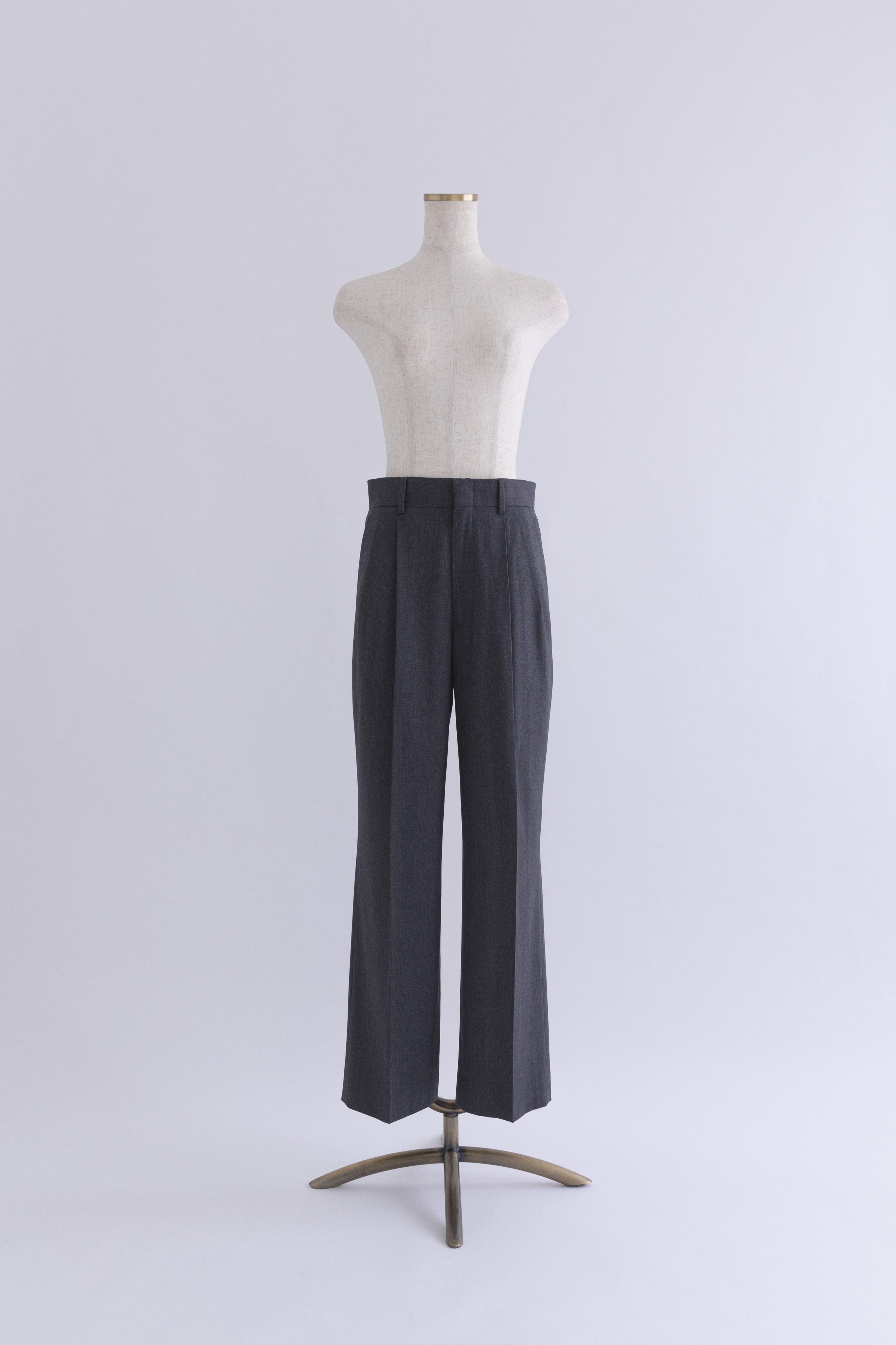 【Set Up】Tapered Trousers 杢グレー