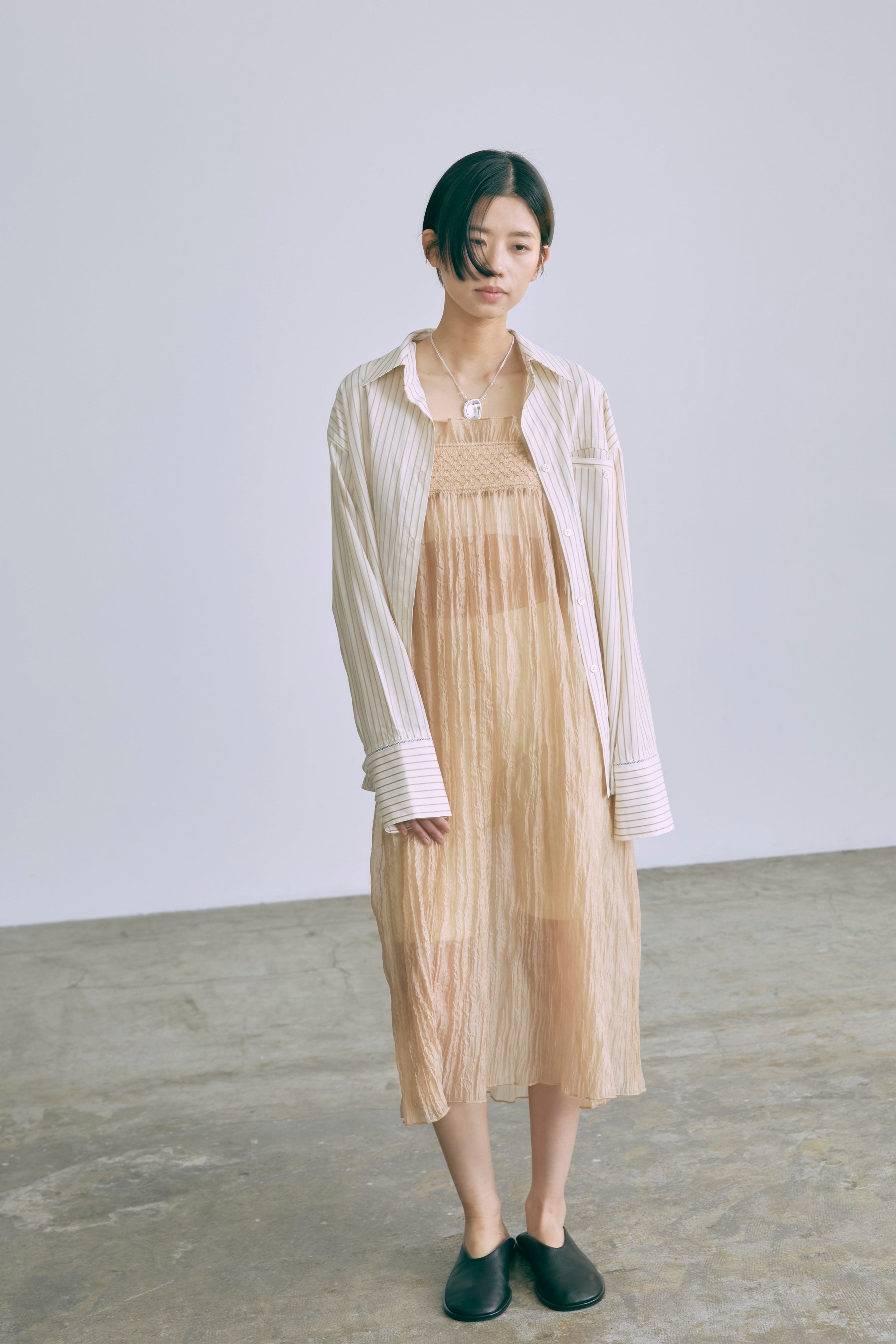 2Way Sheer Crinkled Skirt Dress