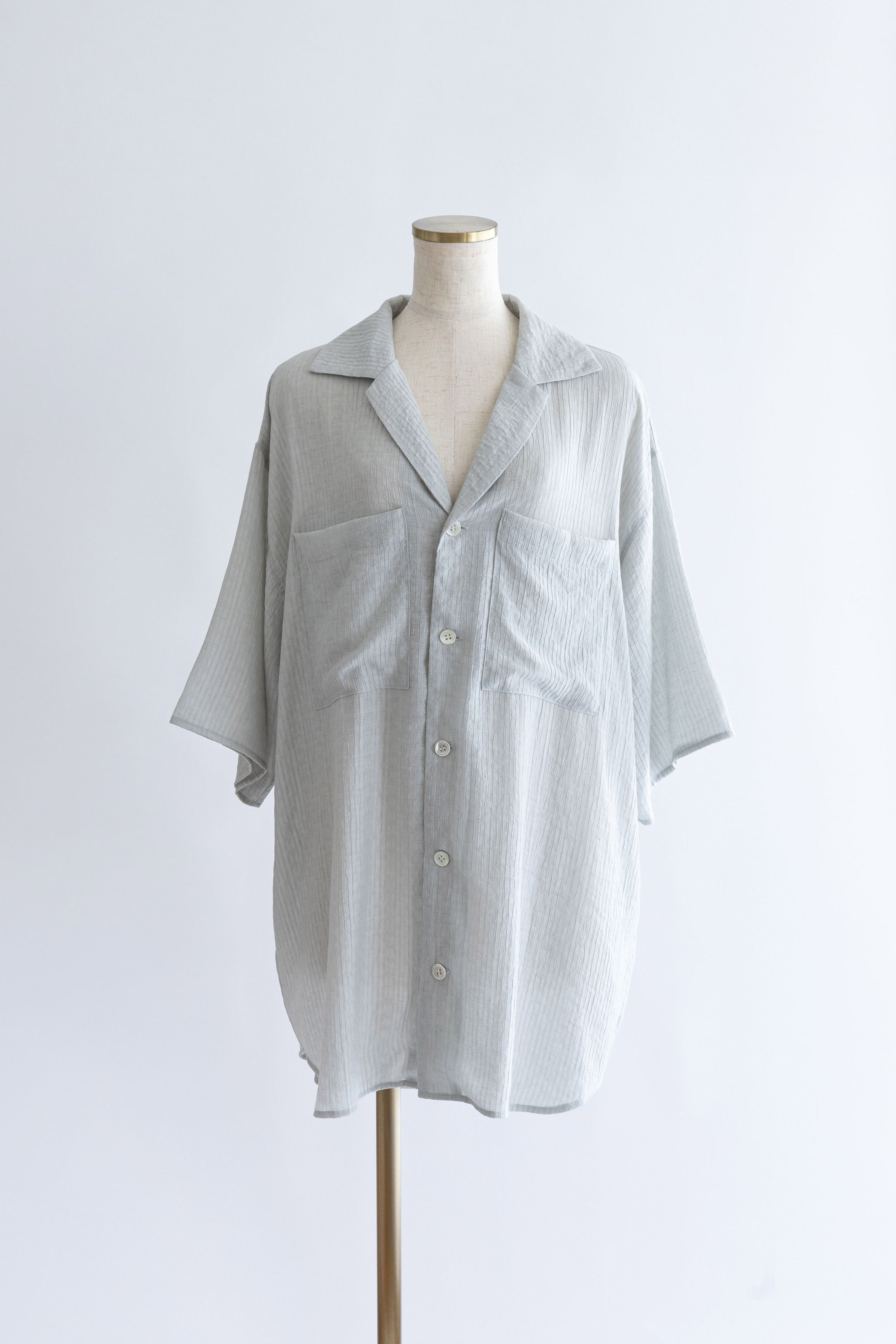 Sheer Stripe Big Shirts ブルー