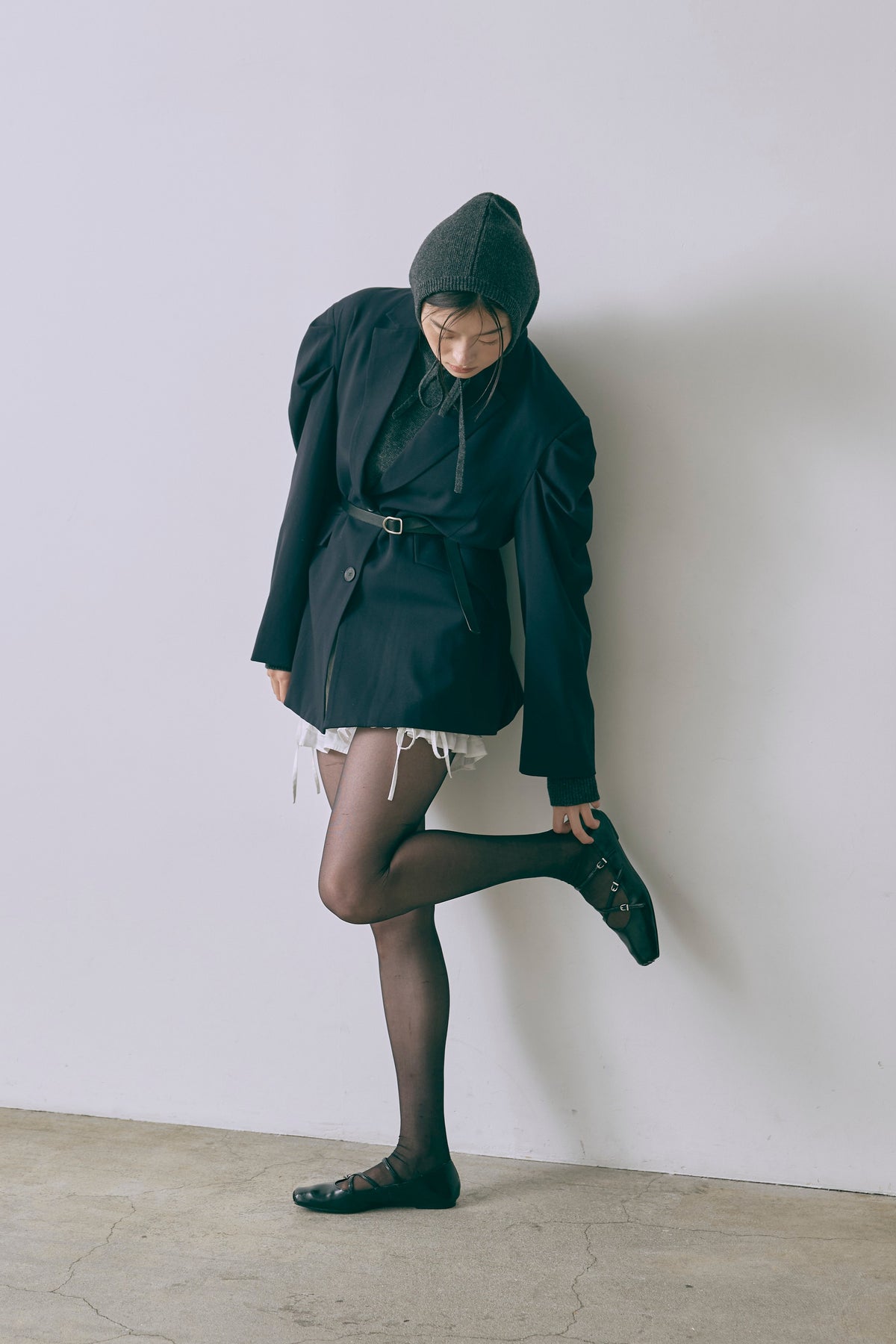 Gathered Shoulder Fitted Jacket
