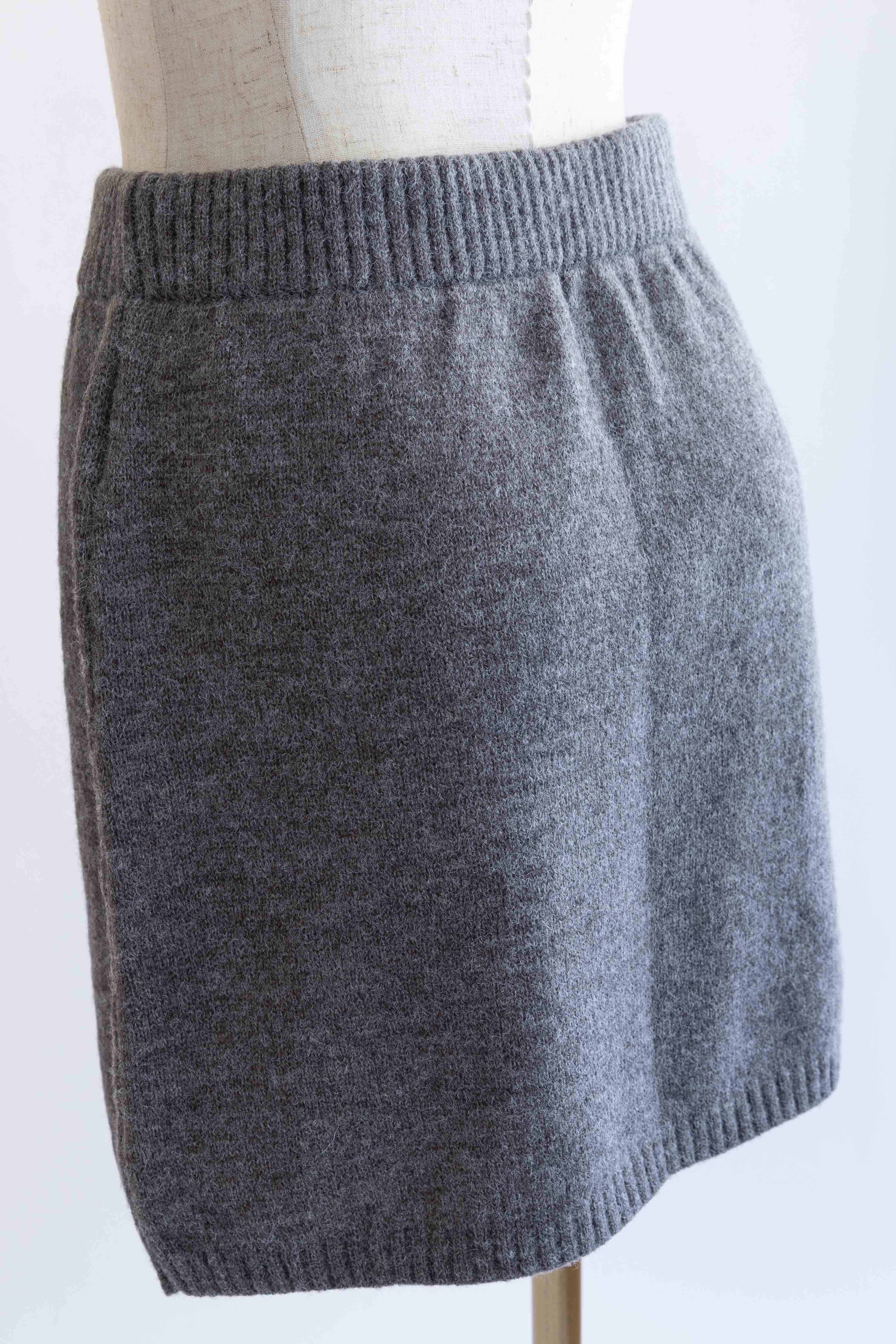 Alpaca-Touch Knit Mini Skirt