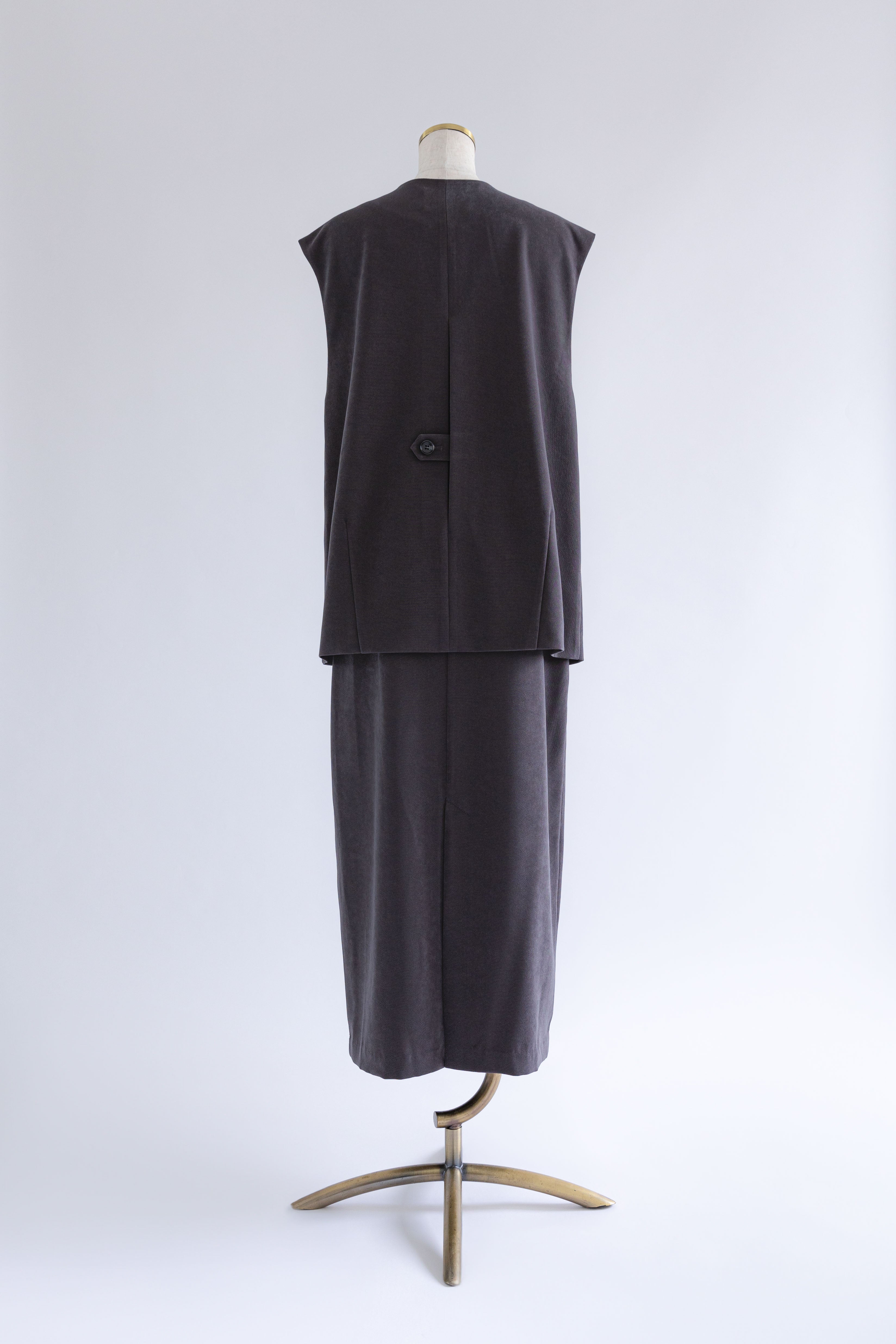 【Set Up】Faux Suede Straight Skirt