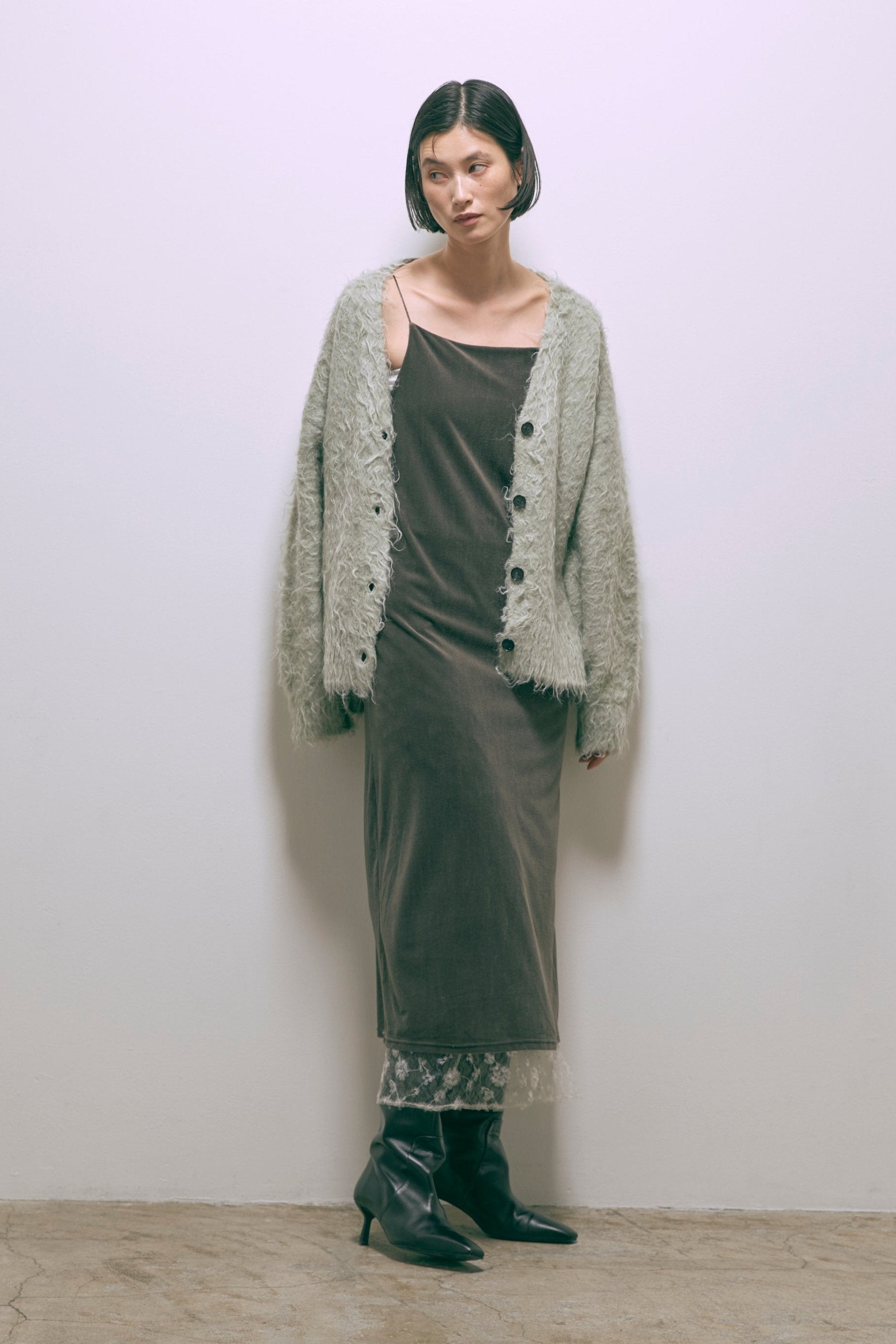 Brashed Shaggy Cardigan