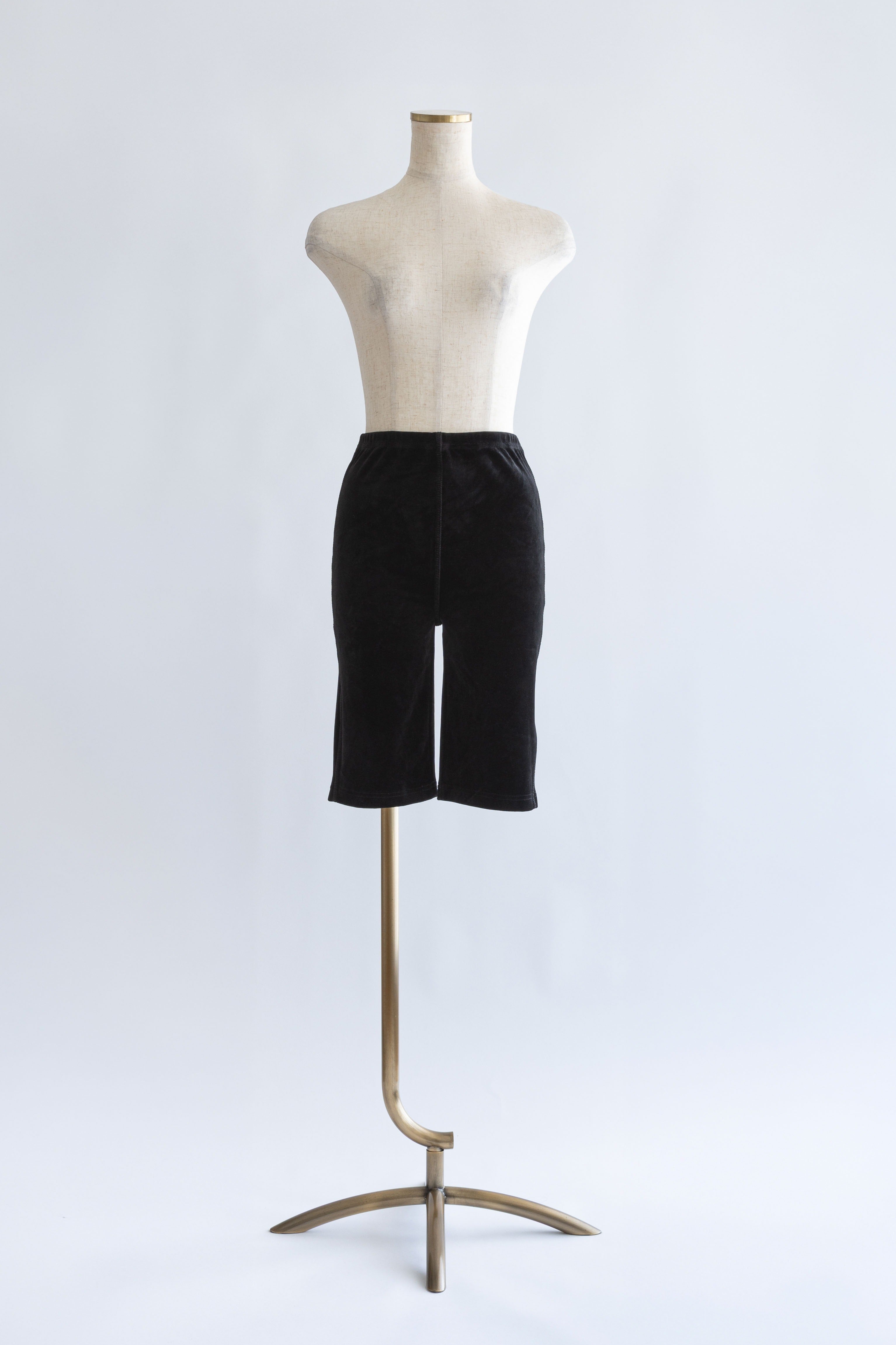 Velour Slim-Fit Biker Leggings ブラック