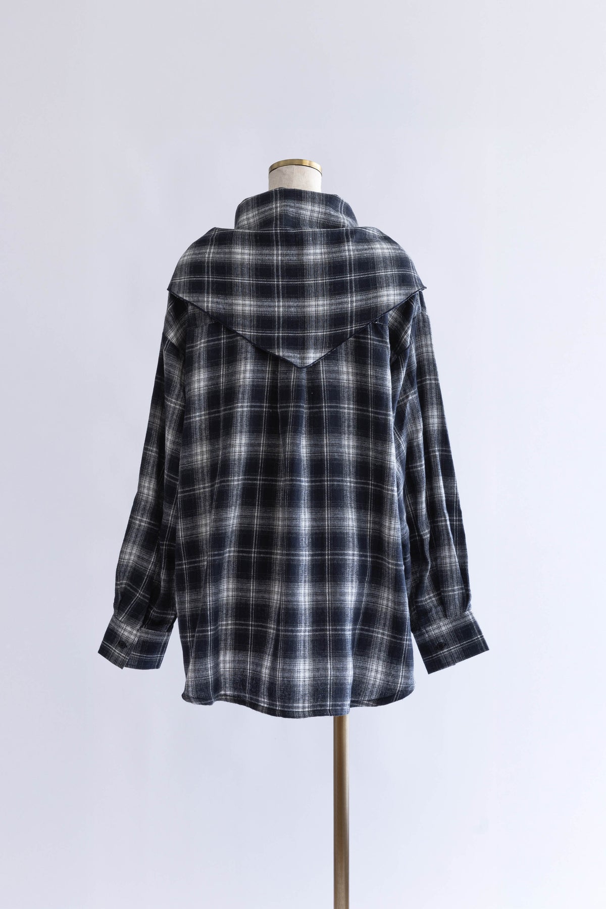 Layered Stole Flannel Shirt ネイビー