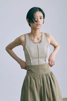 Tulle Piping Tank Top