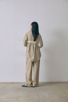 Satin Piping Checked Pajama Shirt