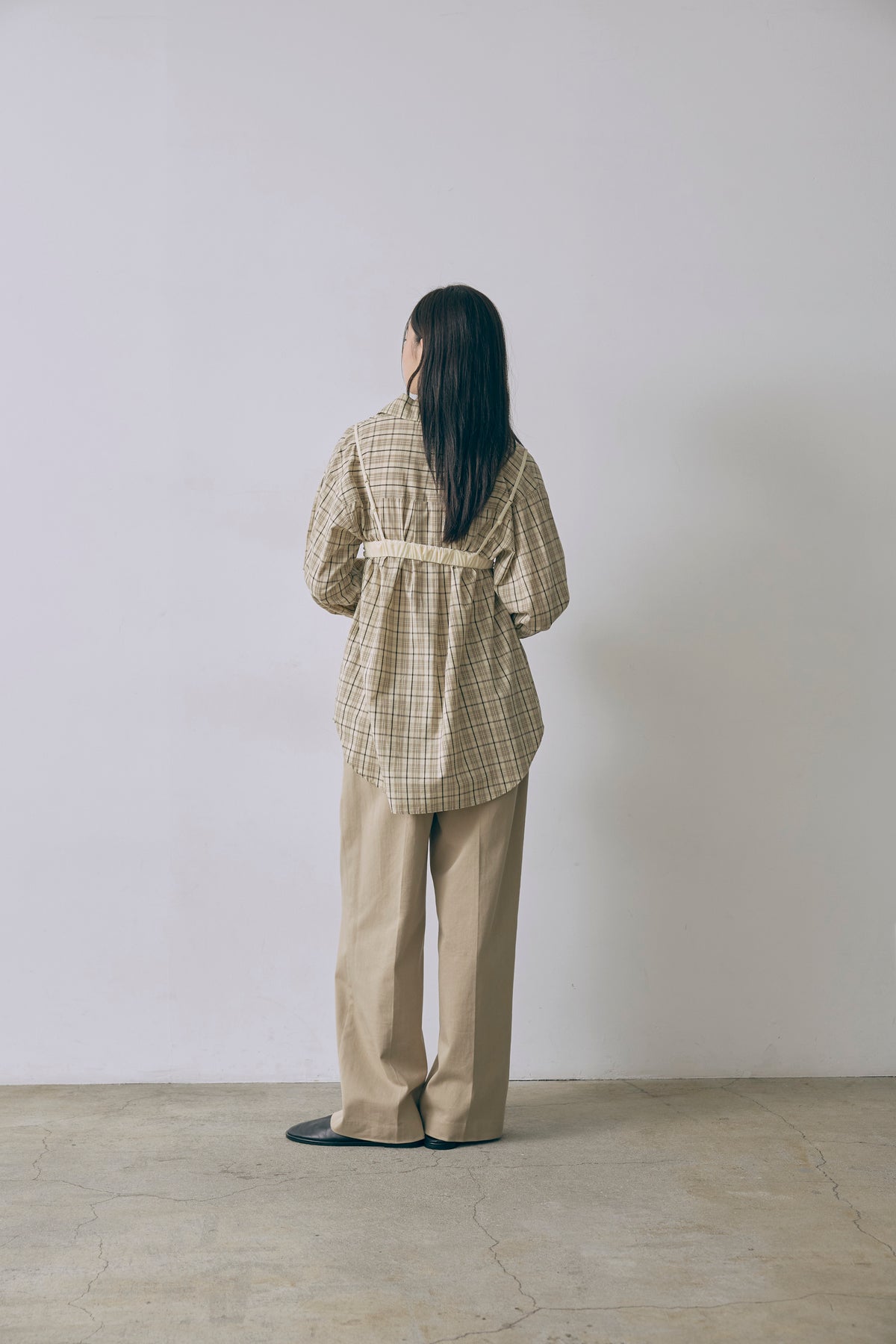 Satin Piping Checked Pajama Shirt
