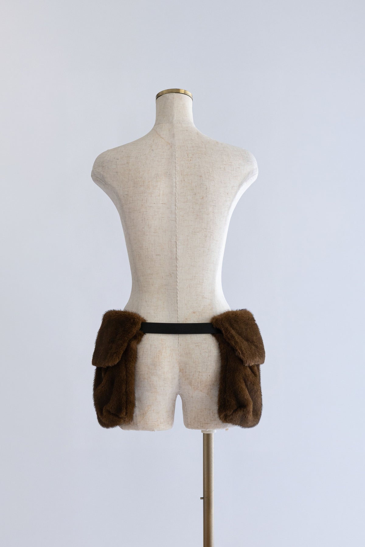 Faux Fur Pocket Belt ブラウン