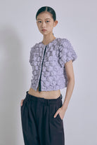 Puff Smocked Short Blouse ラベンダー size:F model:175cm SENPING