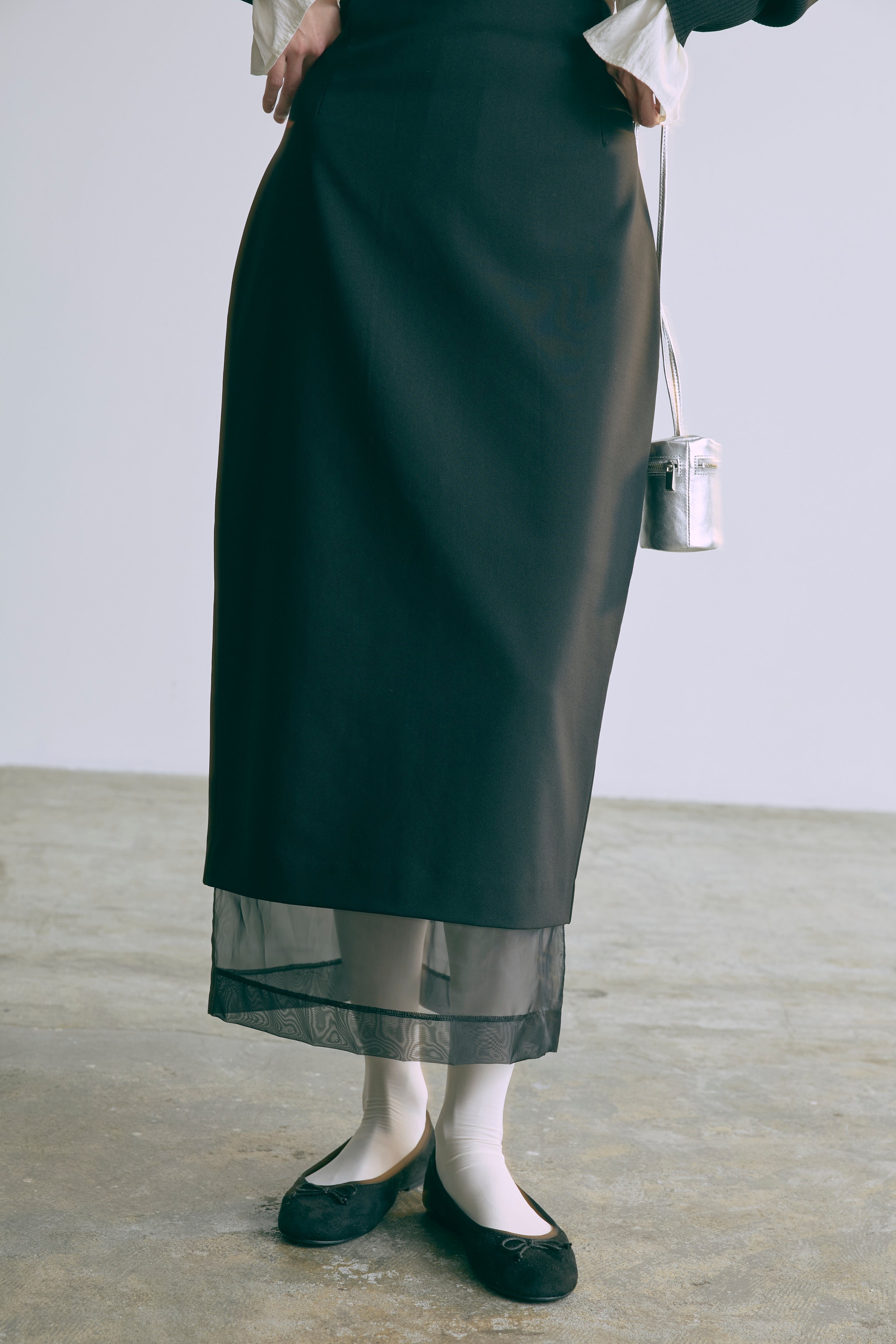 Set Up】Sheer Layered I-Line Skirt – EN NEUME