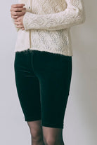 Velour Slim-Fit Biker Leggings
