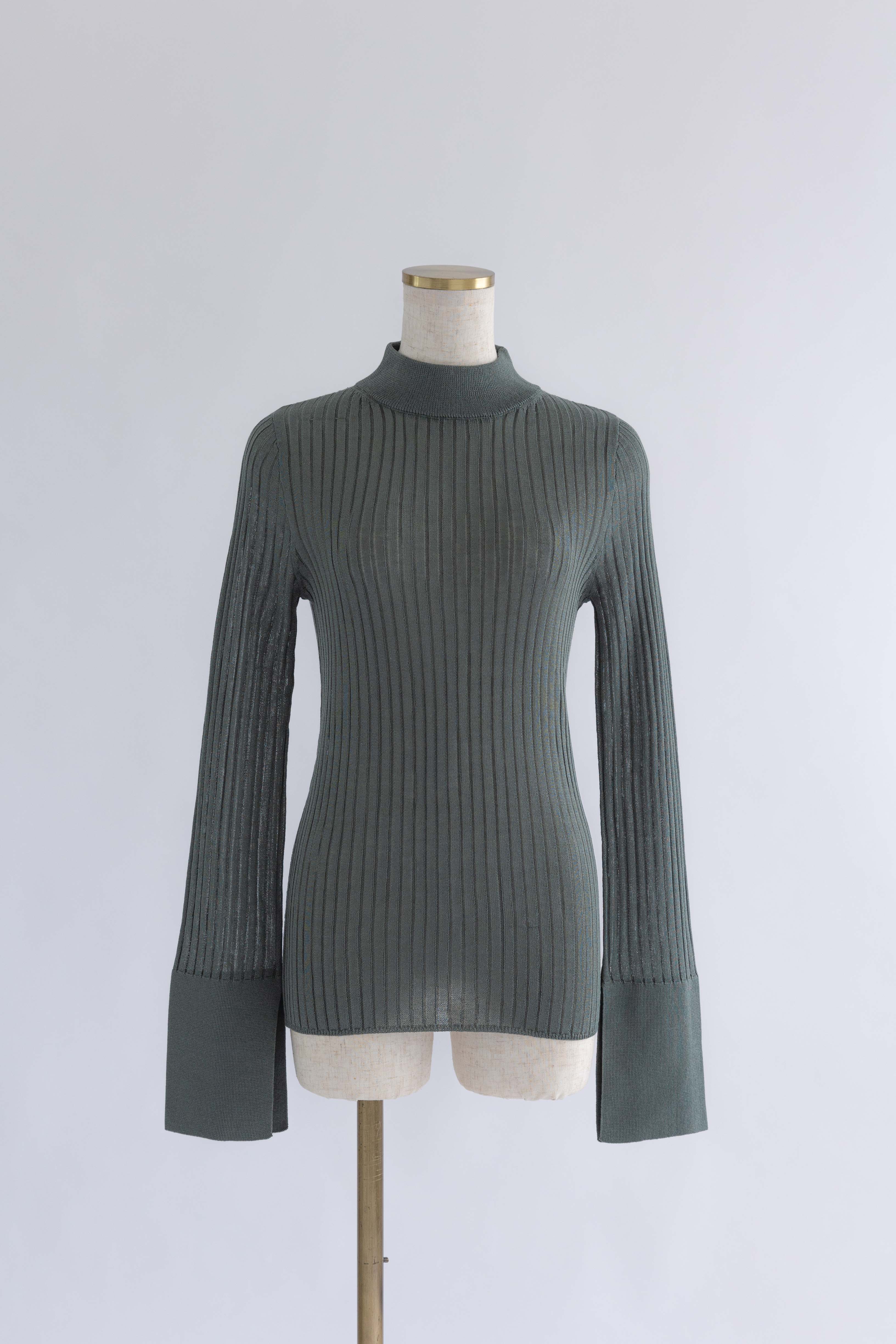 Bottleneck Sheer Rib Knit グリーン