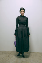 Bottleneck Sheer Rib Knit