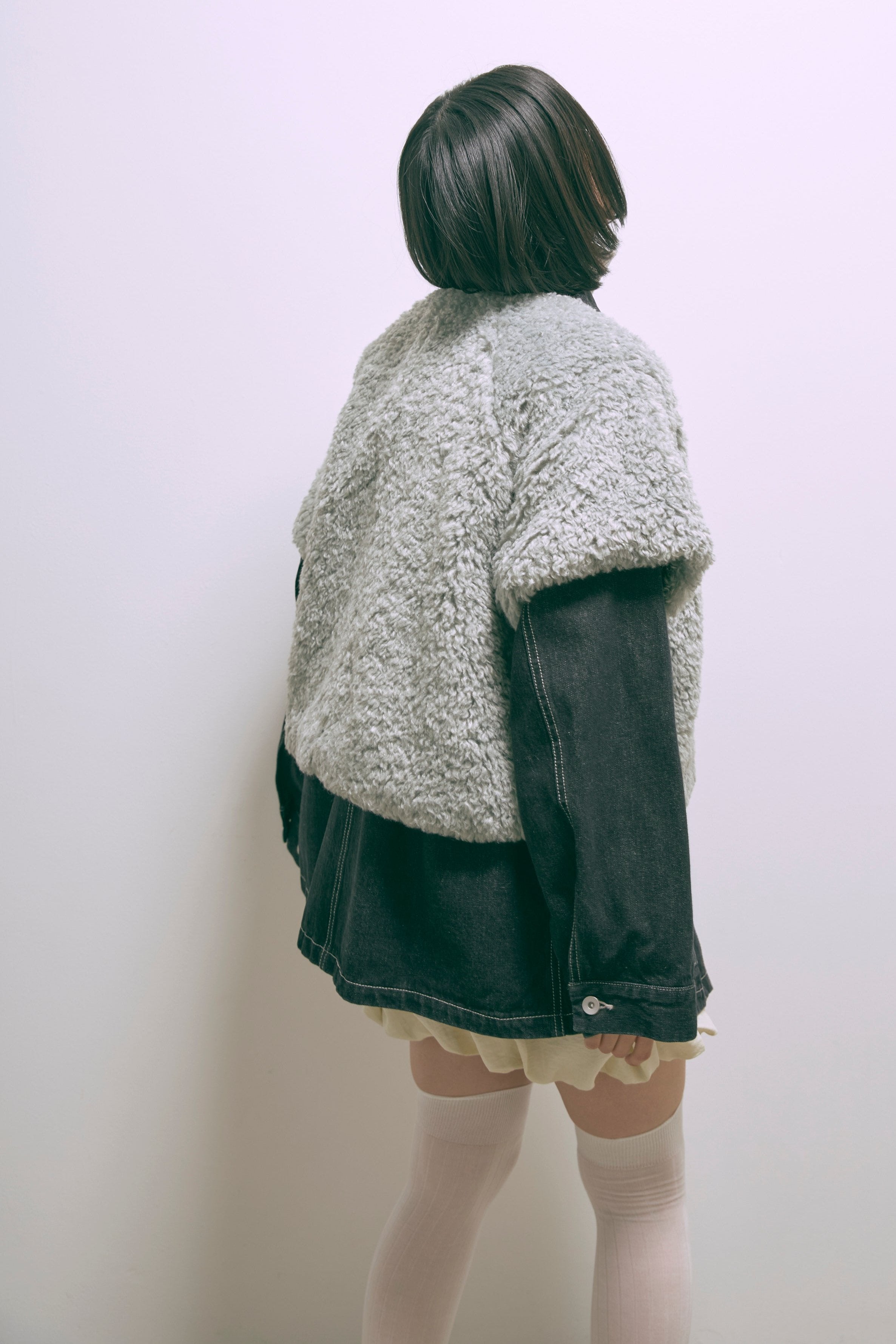 Short Sleeve Fur Jacket