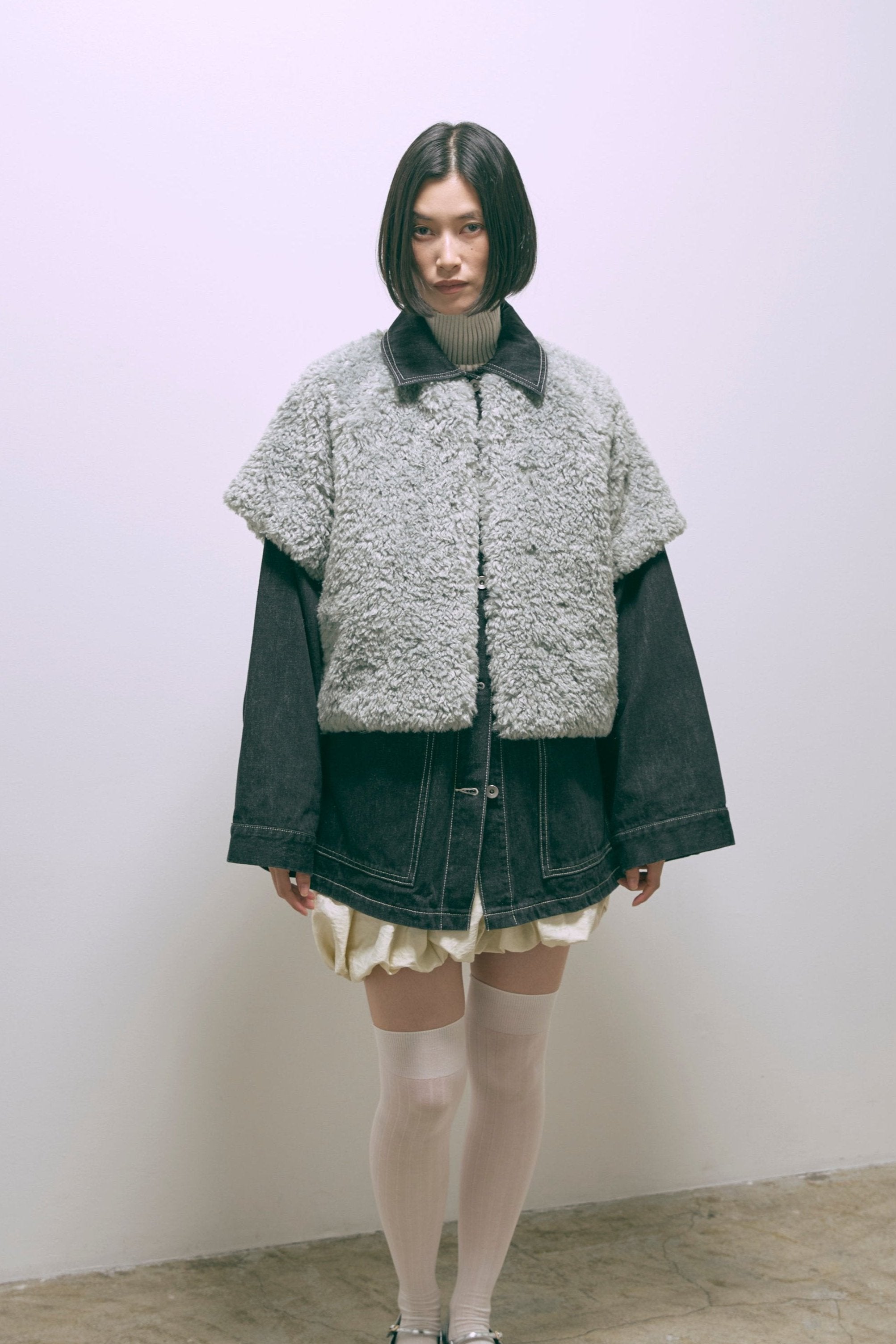 Short Sleeve Fur Jacket