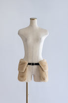 Faux Fur Pocket Belt イエローベージュ