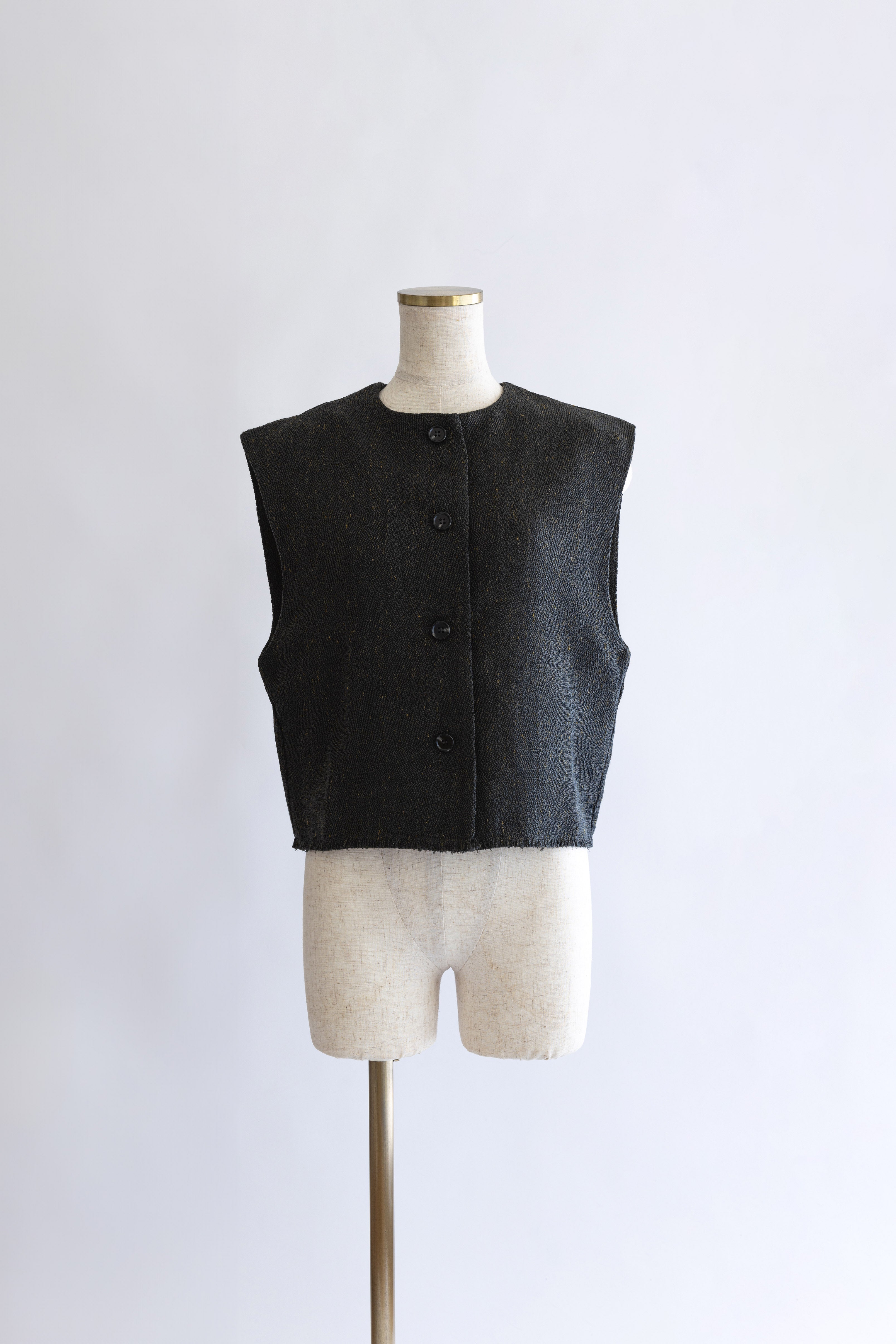 Cropped Tweed Gilet