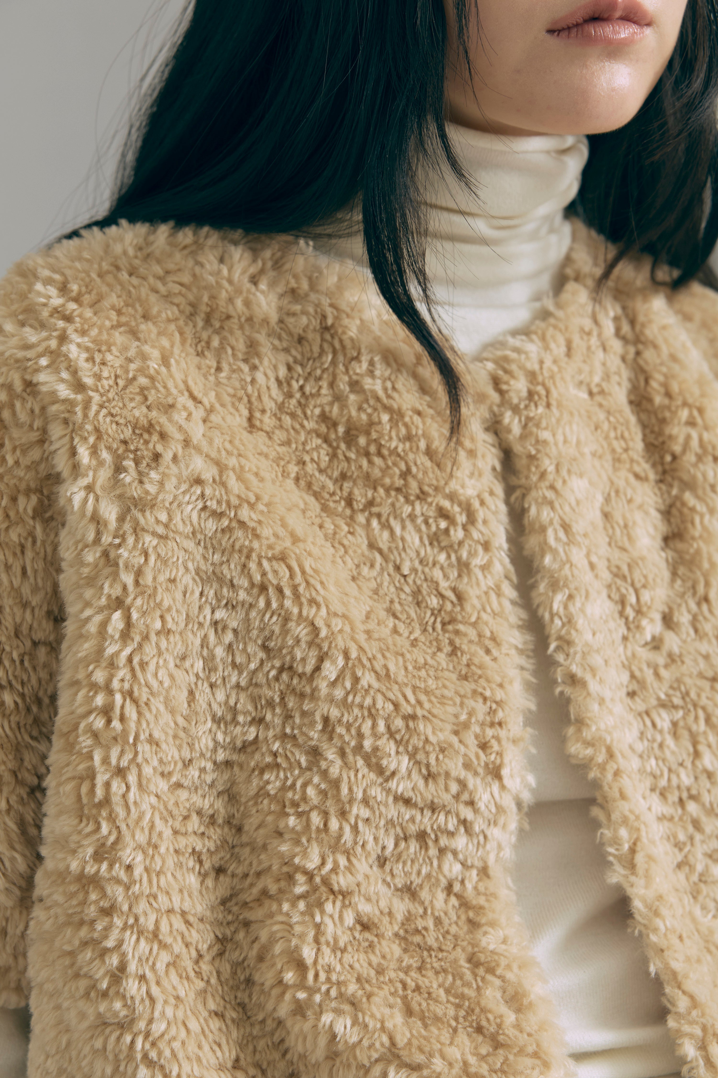 Short Sleeve Fur Jacket