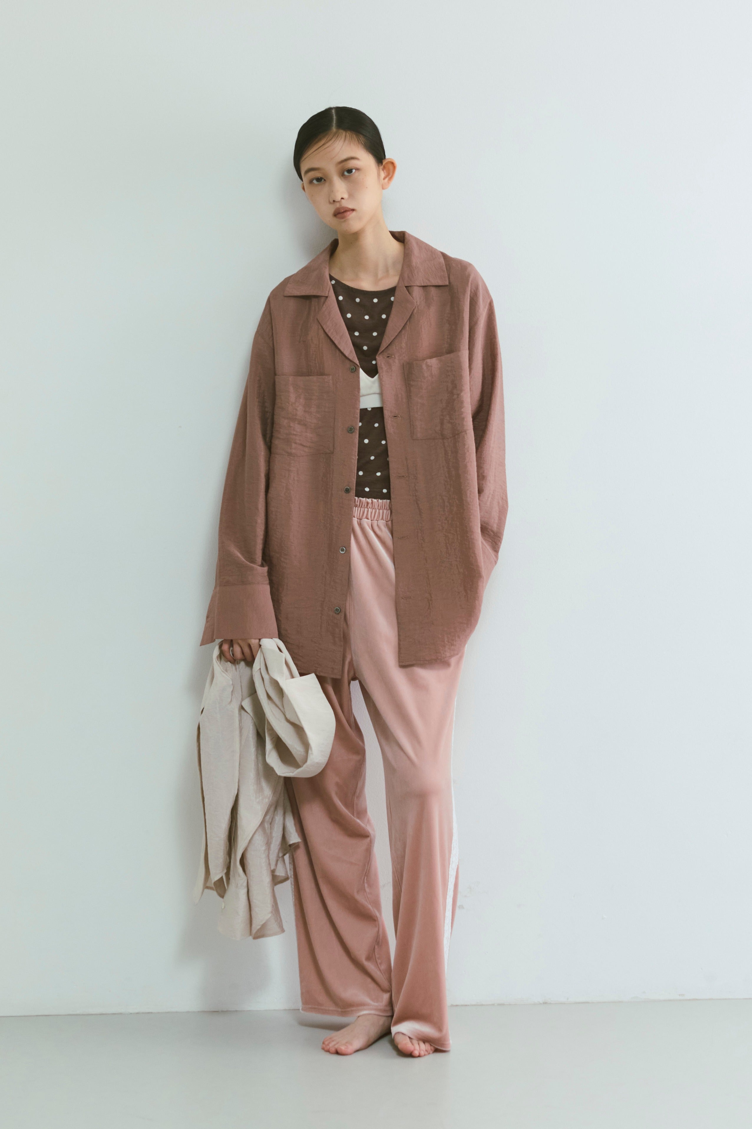 Side Lace Velour Easy Pants ピンク size:1 model:175cm SENPING