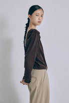 2Way Sheer Velour Puff tops