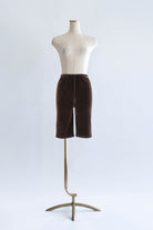 Velour Slim-Fit Biker Leggings ダークブラウン