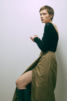 Flocked Tulle Back Open Top ブラック