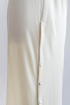 Velour Snap-Detail I-Line Skirt