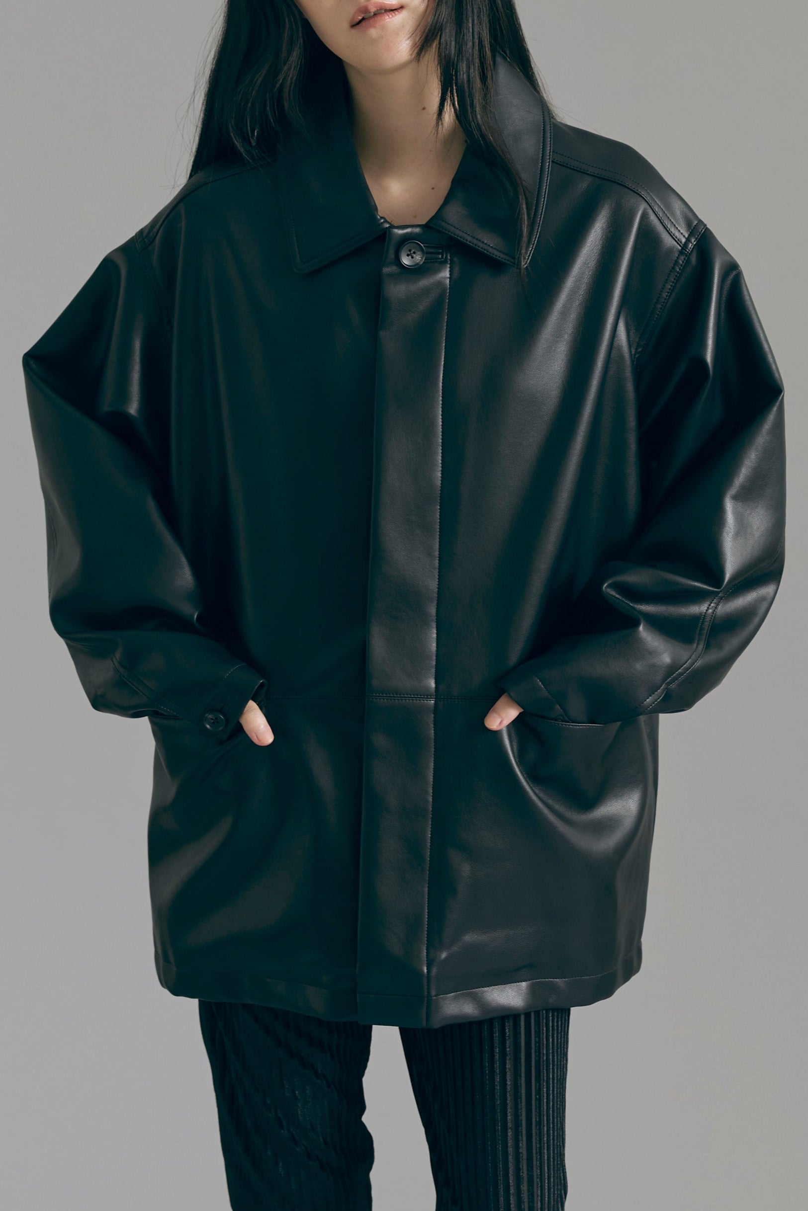Faux Leather Over Jacket