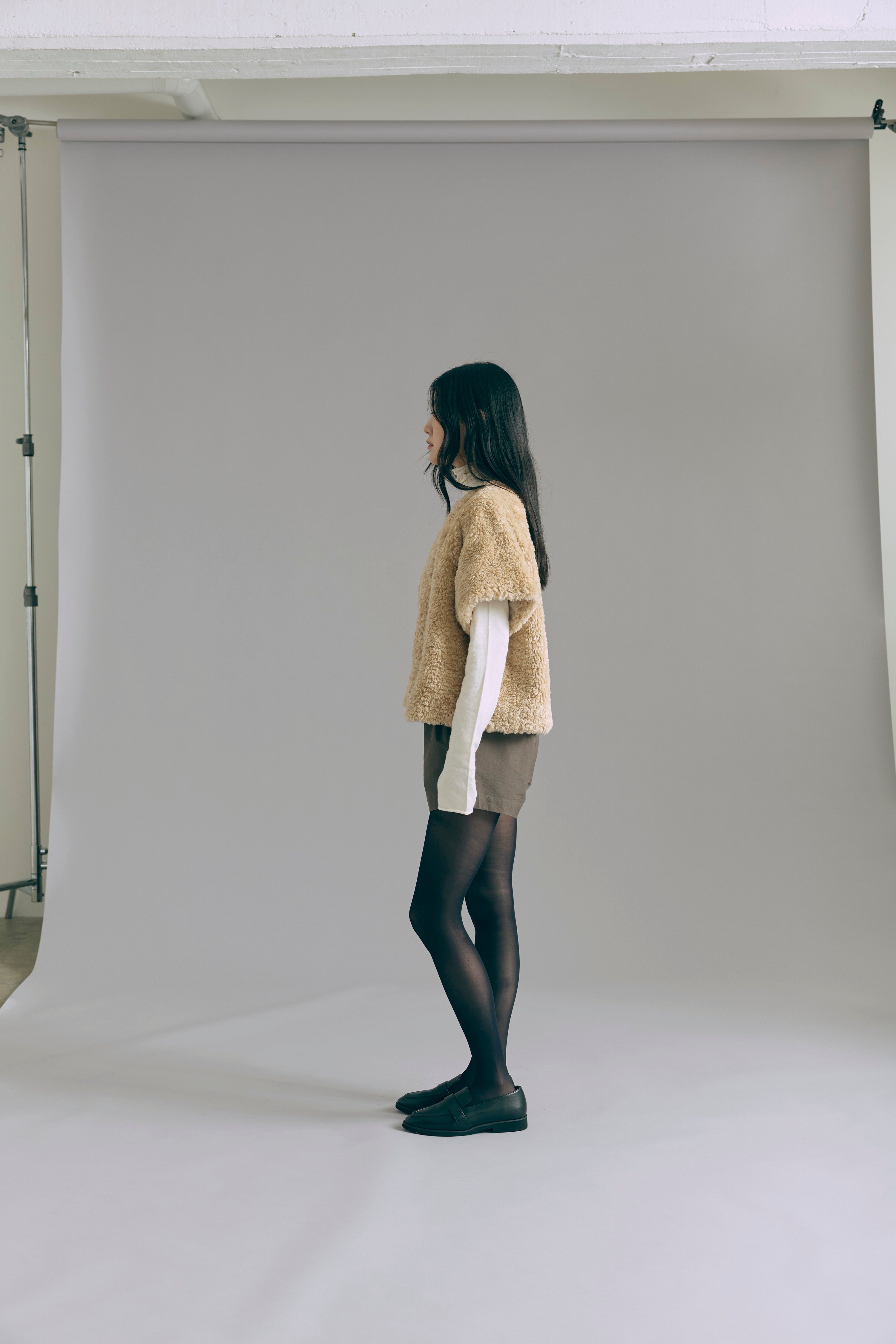Short Sleeve Fur Jacket