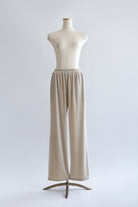 Side Lace Velour Easy Pants ライトベージュ