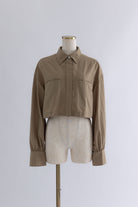 Cropped Shirt Jacket ベージュ