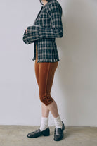 Velour Slim-Fit Biker Leggings