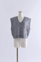 Sequin Jacquard Knit Vest 杢グレー