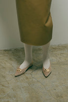 2way Pointed Toe Flat Shoes ベージュ