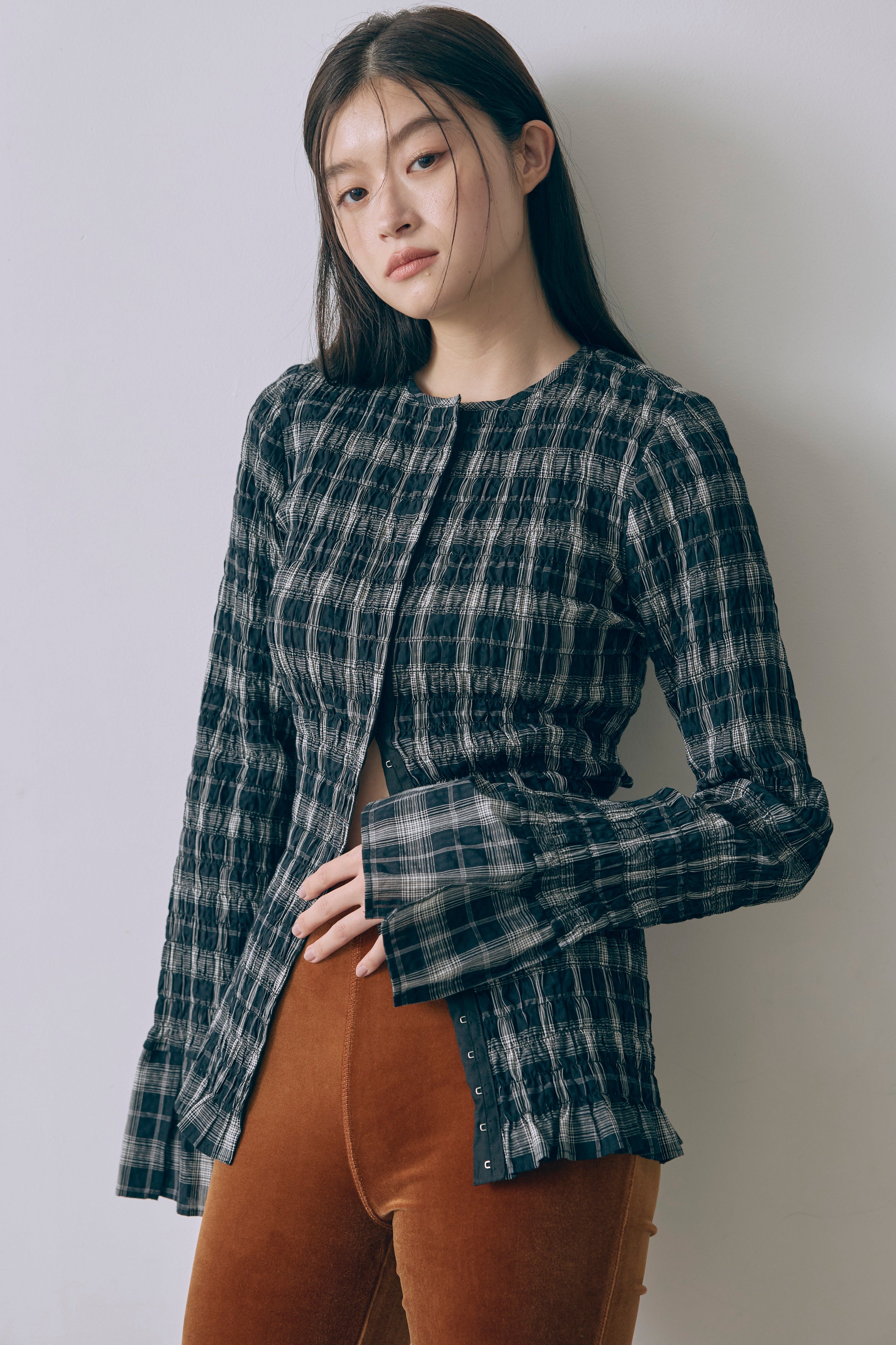 Smocked Check Blouse – EN NEUME