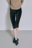Velour Slim-Fit Biker Leggings