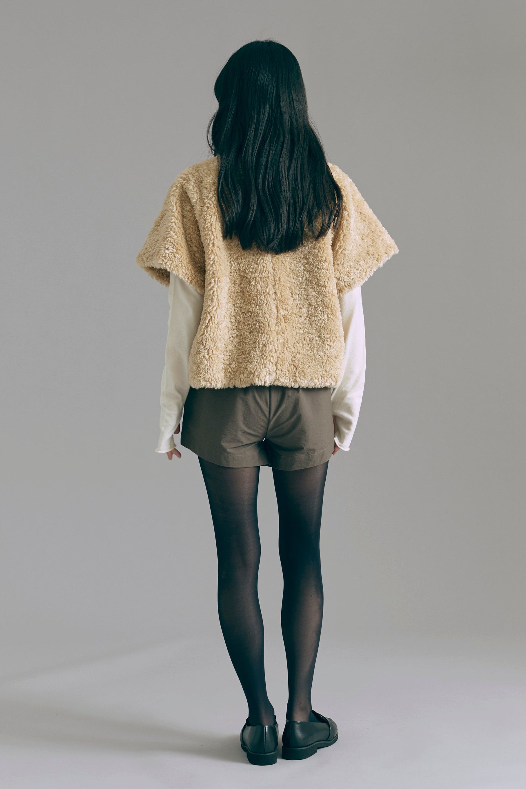 Short Sleeve Fur Jacket