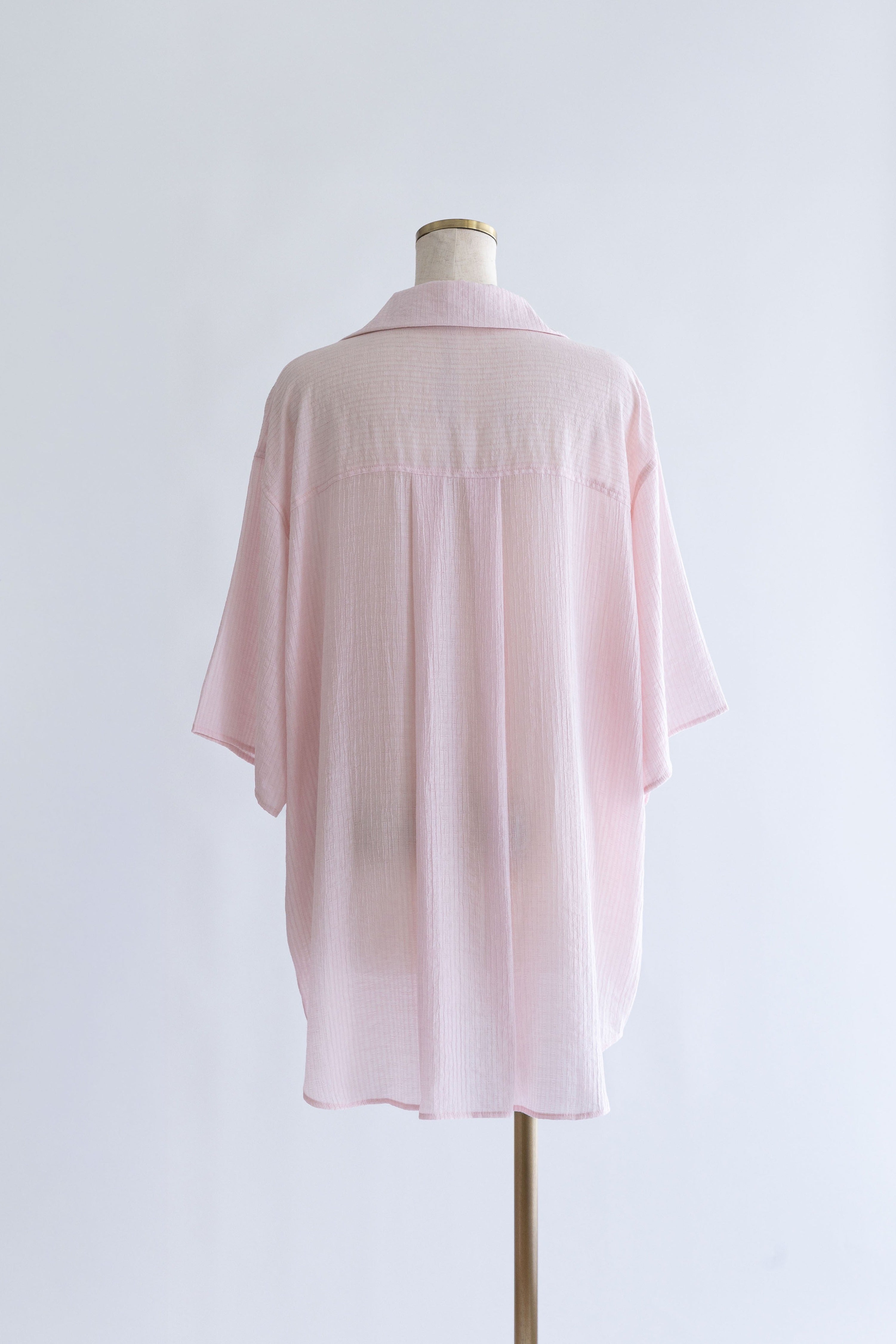 Sheer Stripe Big Shirts ピンク