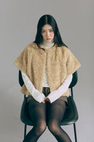 Short Sleeve Fur Jacket ベージュ