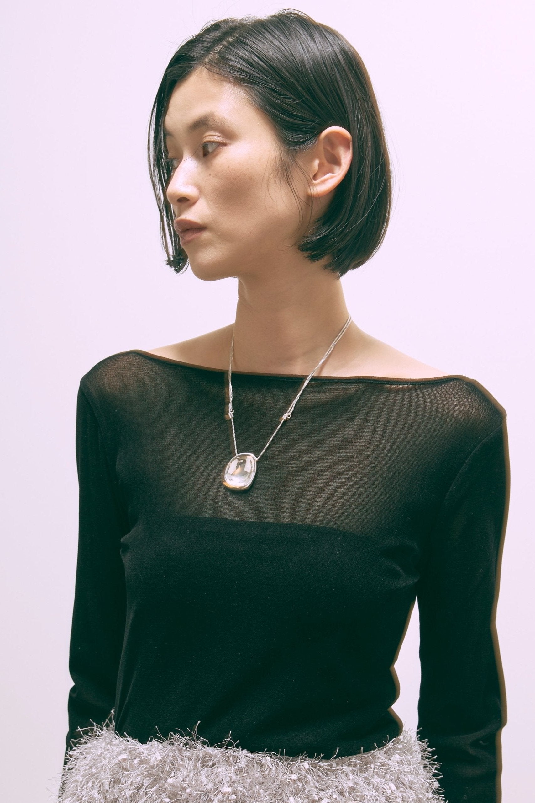 Flocked Tulle Back Open Top