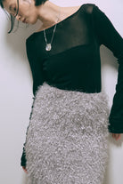 Flocked Tulle Back Open Top